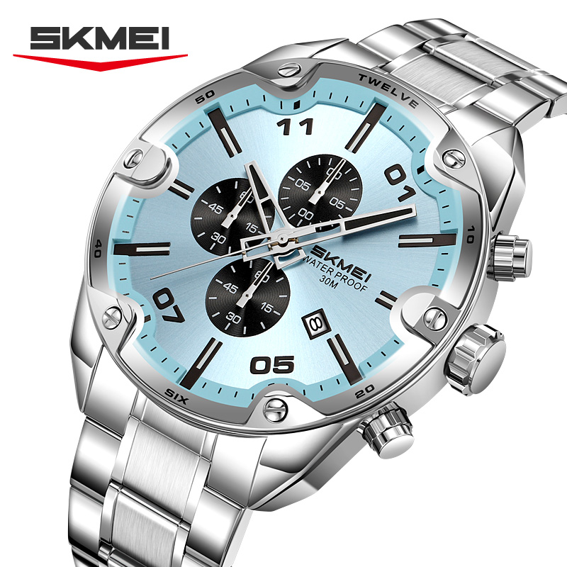 Suede Strap Watch - SKMEI 9387 Modny zegarek męski z