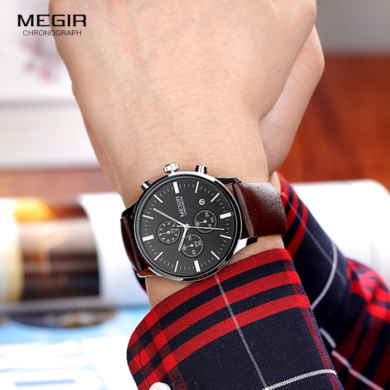 Megir zegarki kwarcowe mężczyź – Suede Strap Watch recenzja i cena