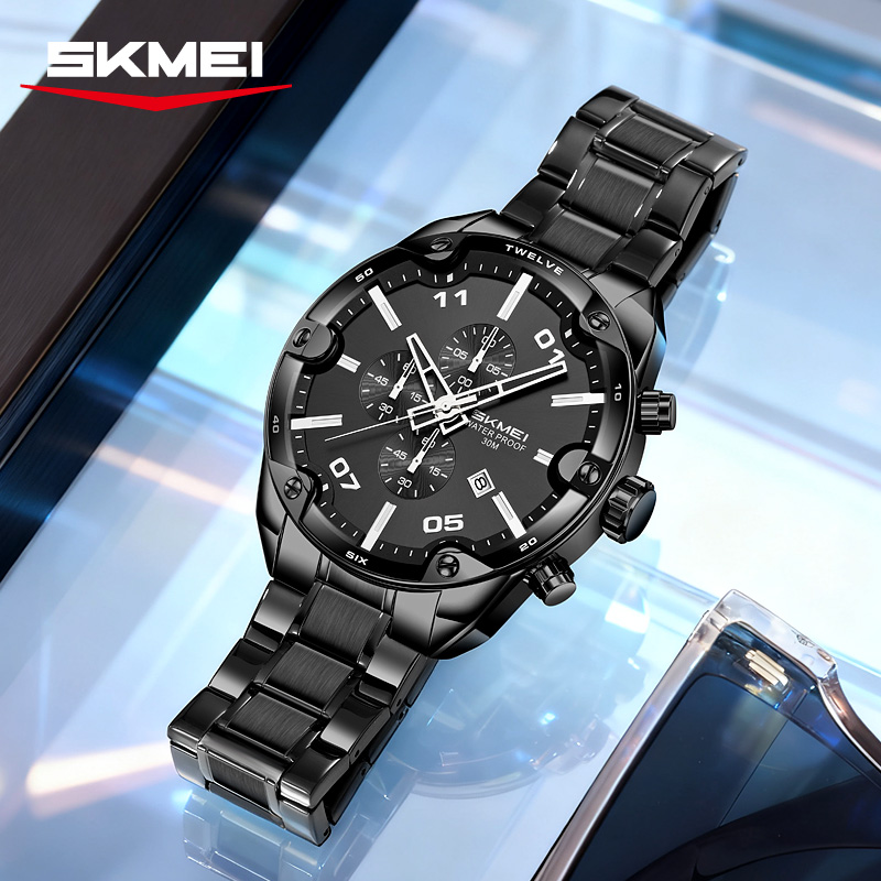 SKMEI 9387 Modny zegarek męski – Suede Strap Watch recenzja i cena