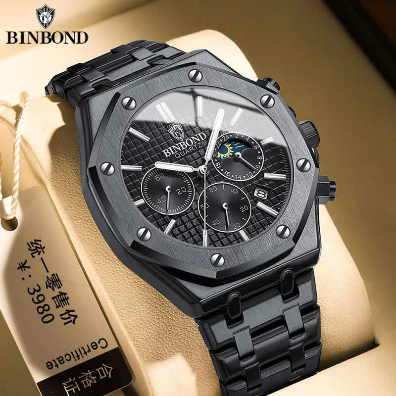 BINBOND jakości męski zegarek  – Patek Philippe Watch Nautilus recenzja i cena